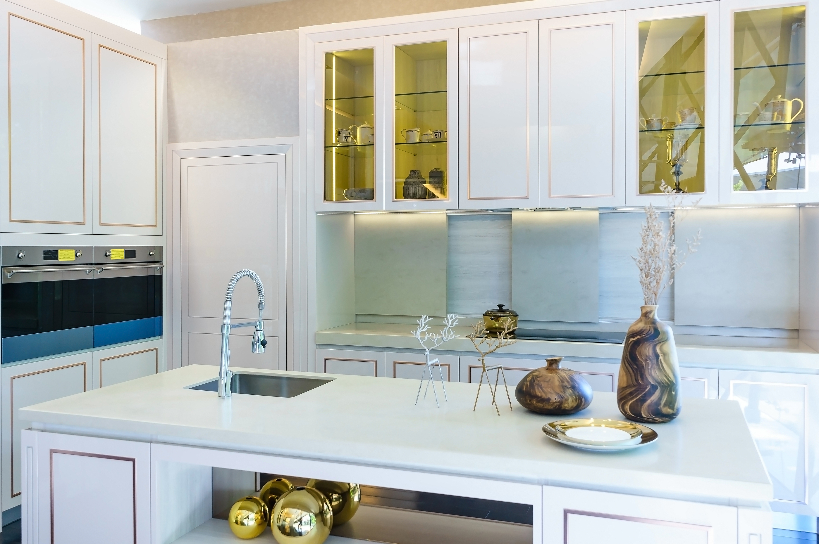 modern kitchen cabinet doors with glass