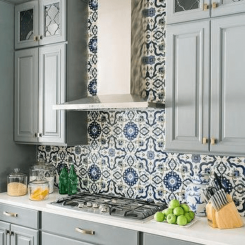 Mediterranean-Style Kitchen with Decorative Mosaic Tiles