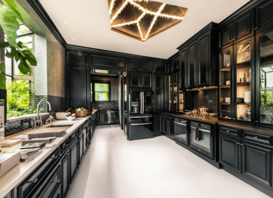 Matte black cabinet door color finish for kitchen