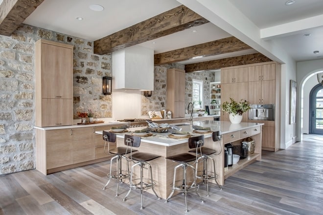 rustic white oak cabinet door kitchen design inspo